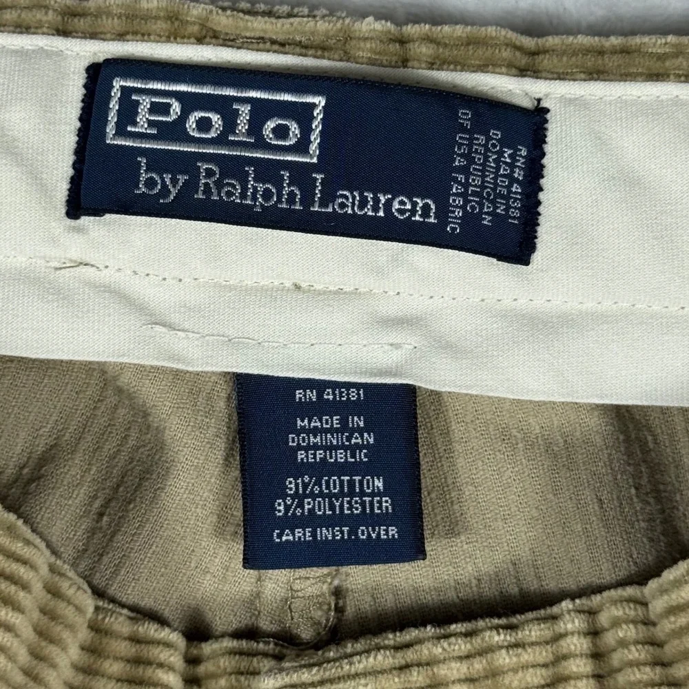 Polo Ralph Lauren Men's 35X30 Tan Corduroy‎ Pants Straight Leg Wide Wale Brown